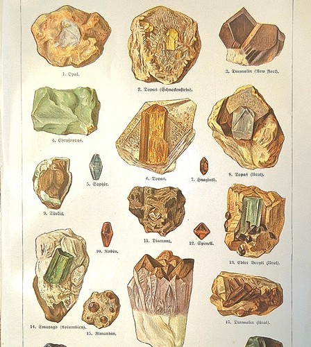 Alte lithografie edelsteine - lithografie,,