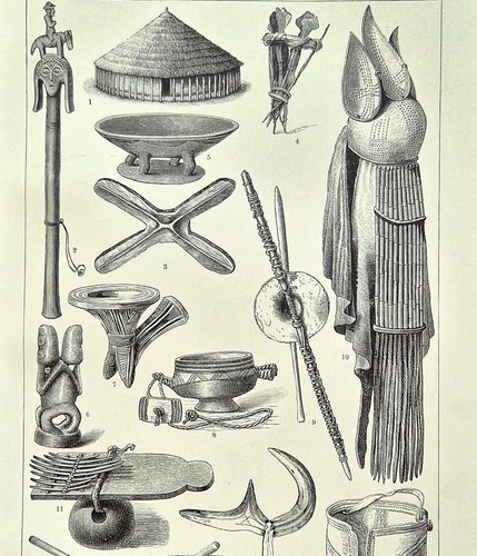 Alte lithografie afrikanische - alte,