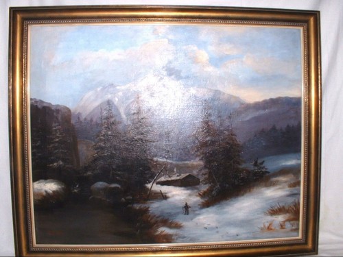 Winterliches ölgemälde - winterliches,