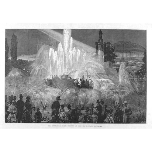 Beleuchtete brunnen auf der - beleuchtete,